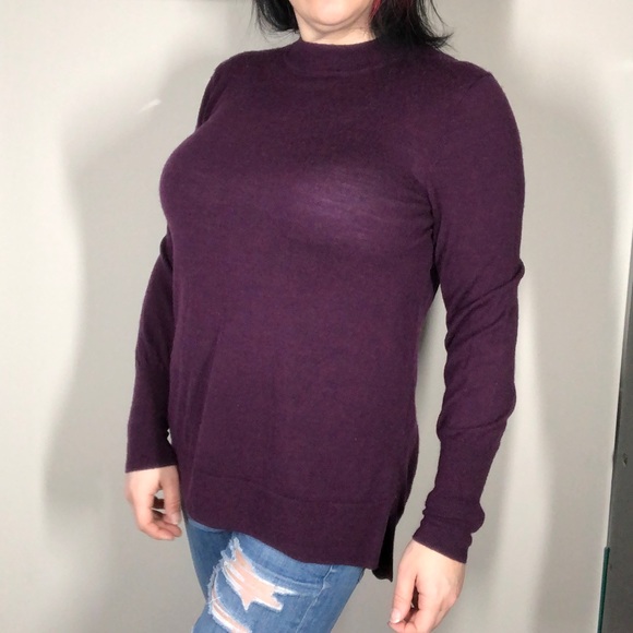 Badgley Mischka 100% Merino Wool purple Sweater - Sz L - Picture 4 of 15